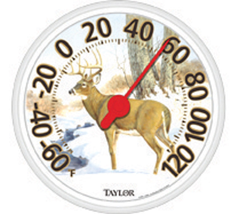 TAYLOR - Taylor Deer Design Dial Thermometer Plastic Multicolored 13.25 in.
