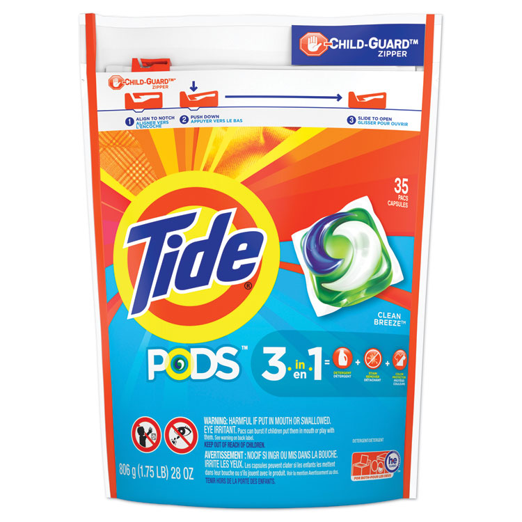 Tide - Pods, Laundry Detergent, Clean Breeze, 35/Pack