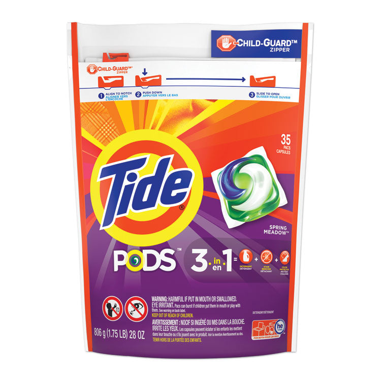 Tide - Pods, Laundry Detergent, Spring Meadow, 35/Pack, 4 Packs/Carton