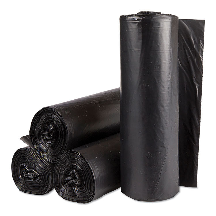 Inteplast Group - Institutional Low-Density Can Liners, 30 gal, 0.58 mil, 30" x 36", Black, 25 Bags/Roll, 10 Rolls/Carton