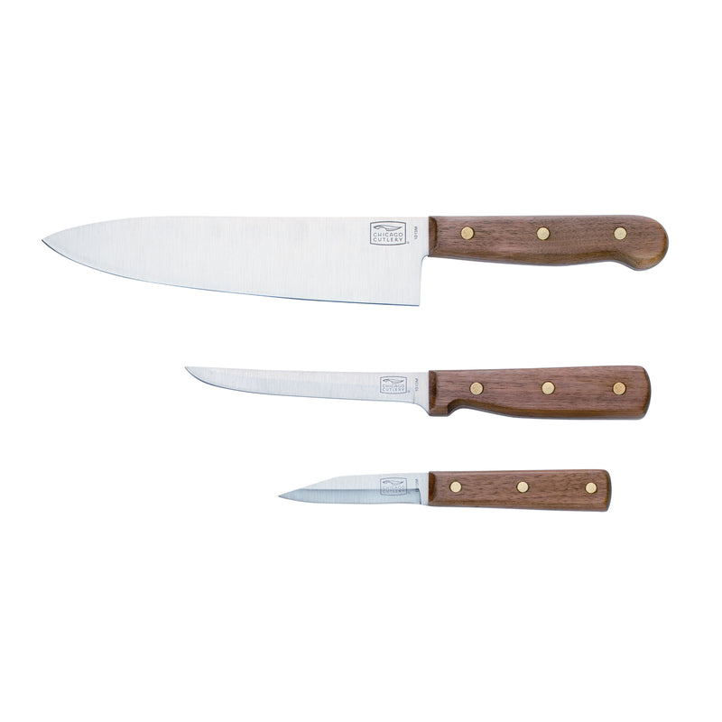 CHICAGO CUTLERY - Chicago Cutlery Walnut Tradition Stainless Steel Knife Set 3 pc