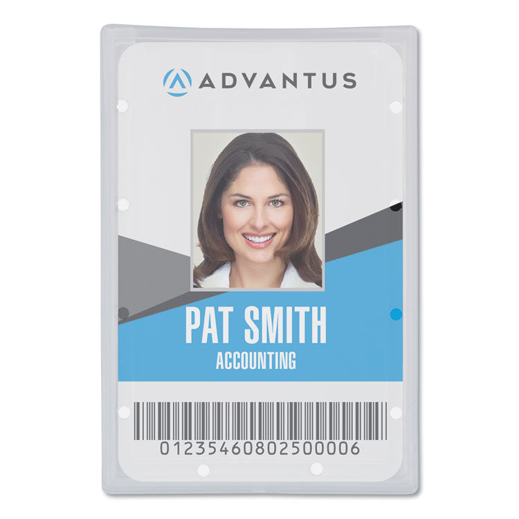 Advantus - Clear ID Card Holder, Horizontal, Clear 2.31" x 3.69" Holder, 2.13" x 3.38" Insert, 25/Pack