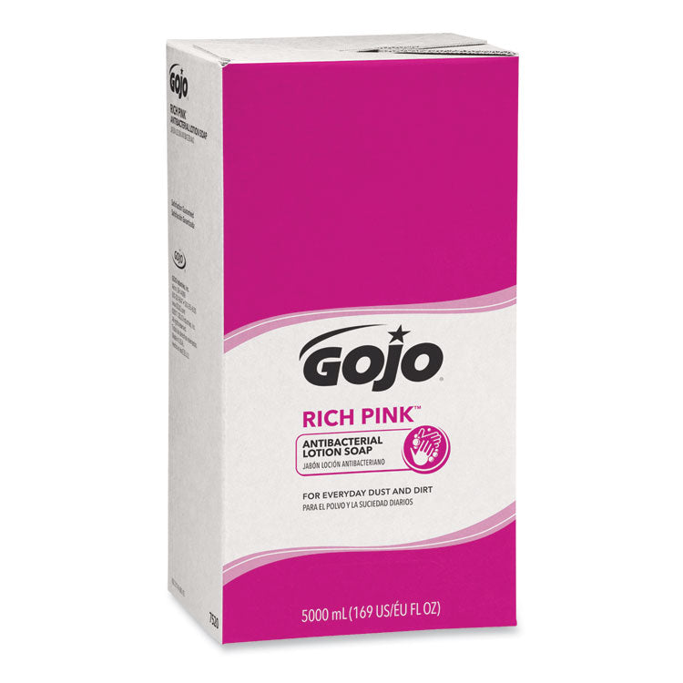 GOJO - RICH PINK Antibacterial Lotion Soap Refill, Floral, 5,000 mL, 2/Carton