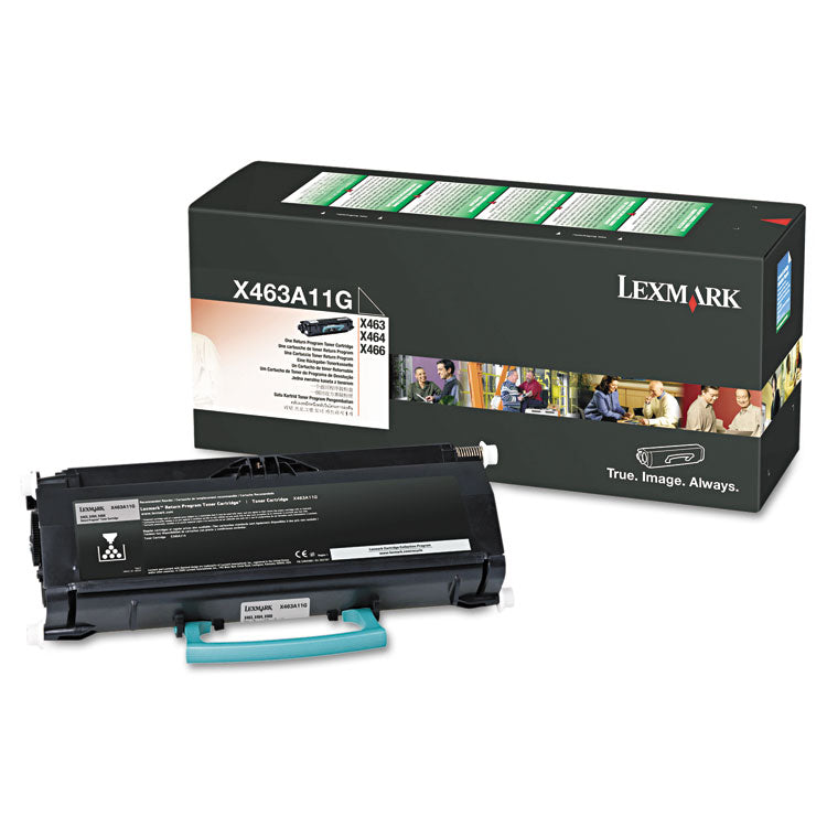 Lexmark - X463A11G Return Program Toner, 3,500 Page-Yield, Black