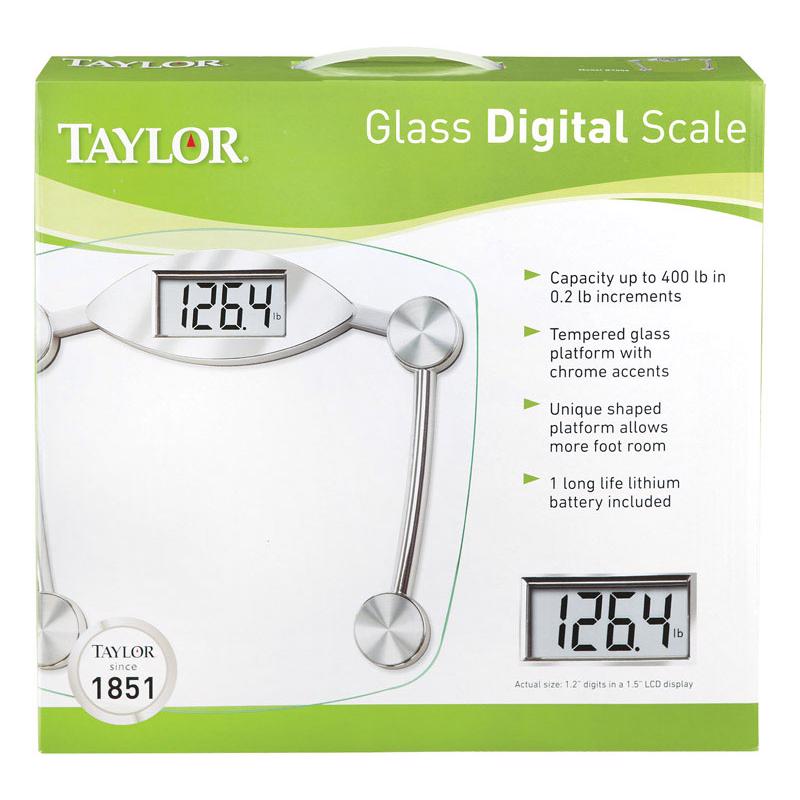 TAYLOR - Taylor 400 lb Digital Bathroom Scale Clear