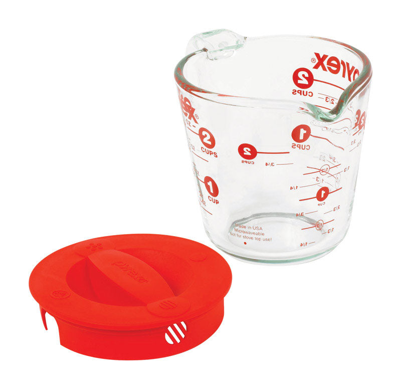 PYREX - Pyrex 2 cups Glass/Plastic Clear/Red Measuring Cup - Case of 6