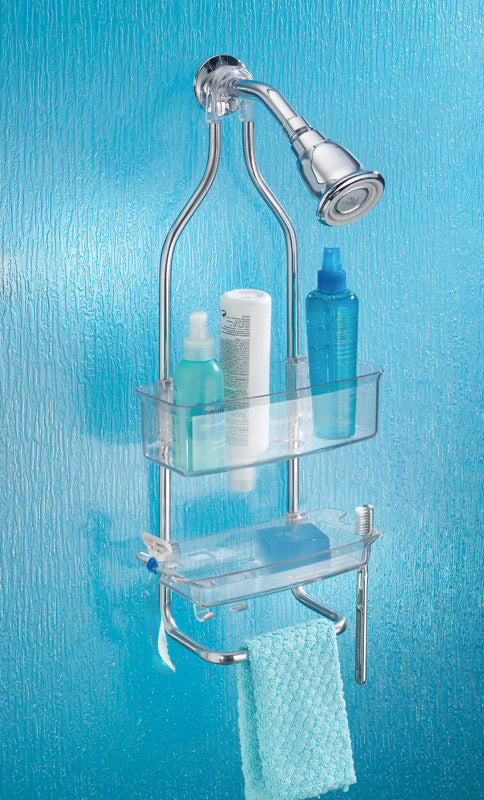 IDESIGN - iDesign Zia 23 in. H X 9.6 in. W X 4.5 in. L Clear Shower Caddy