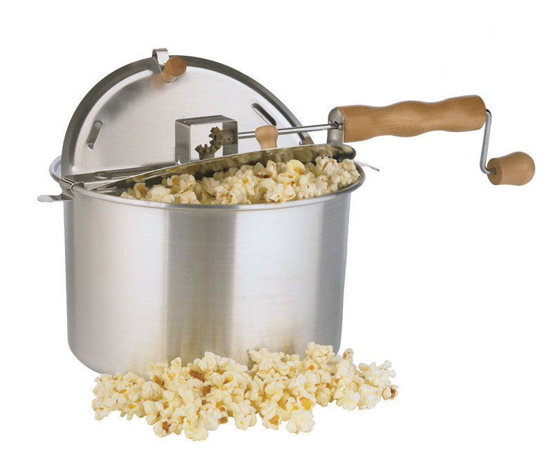 WHIRLEY POP - Whirley Pop Aluminum Stove Top Popcorn Popper 16.5 in. 6 qt Silver