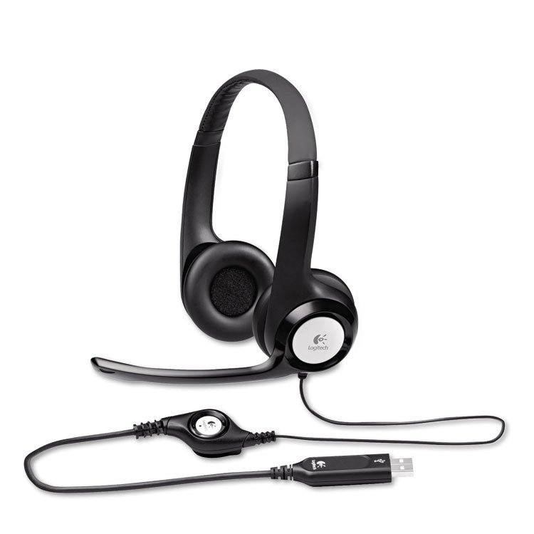 Logitech - H390 Binaural Over The Head USB Headset with Noise-Canceling Microphone, Black