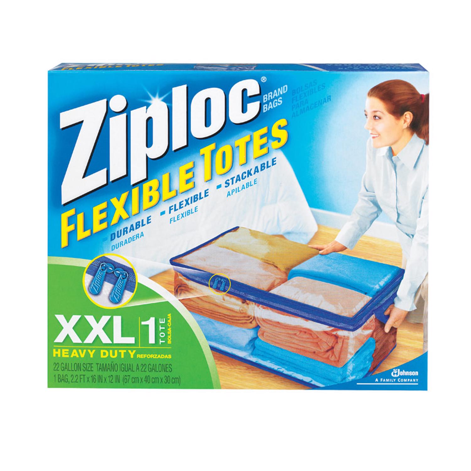 Ziploc 22 gal Blue/Clear Flexible Tote w/Handle 12 in. H X 26.4 in. W X 16 in. D Stackable - Case of 3