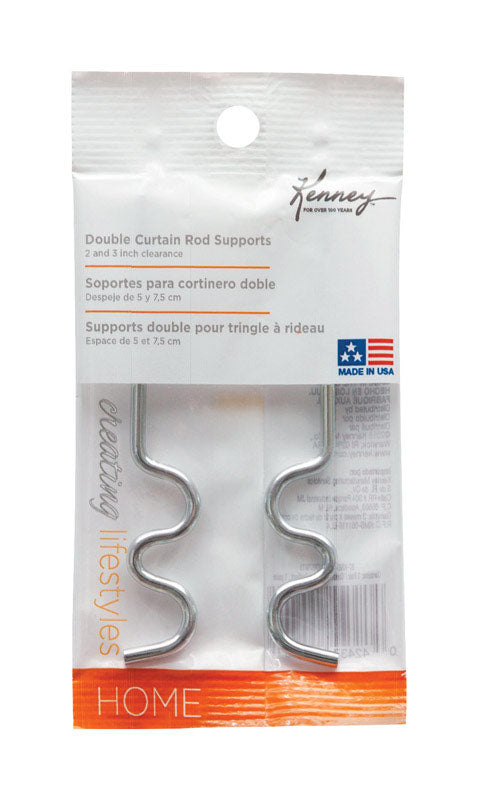 KENNEY - Kenney Chrome Silver Curtain Rod Support Hook