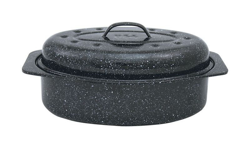 COLUMBIAN HOME - Granite Ware Porcelain Enamel Covered Roaster 7 lb Black - Case of 2