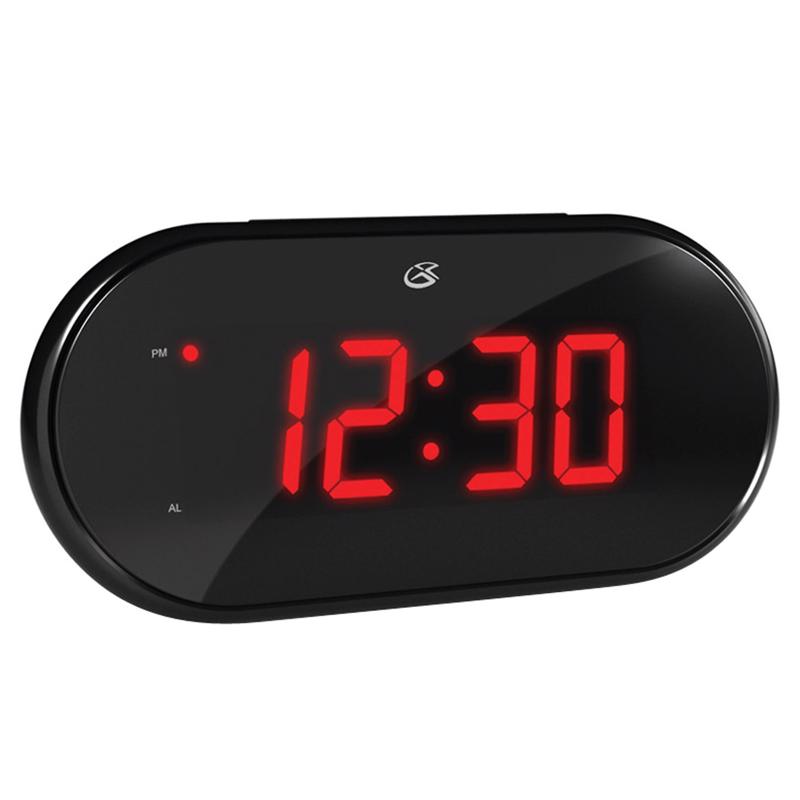 GPX - GPX 3 in. Black AM/FM Clock Radio Digital Plug-In