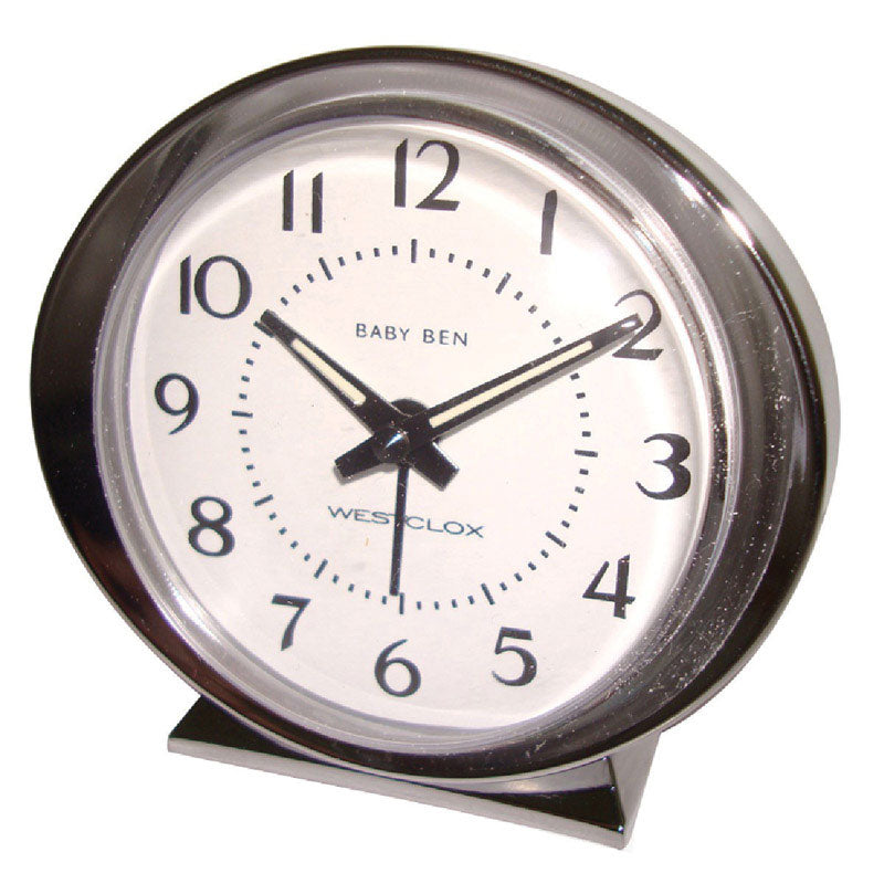 WESTCLOX - Westclox Baby Ben Silver Alarm Clock Analog Battery Operated