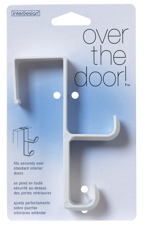 IDESIGN - iDesign 5-1/2 in. L White Plastic Medium Over-the-Door Double Hook 1 pk