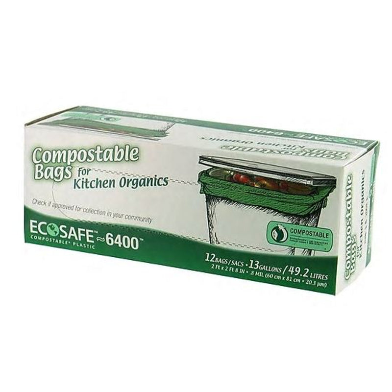 ECO-SAFE - Eco-Safe Compostable 13 gal Compost Bags Twist Tie 12 pk 0.6 mil