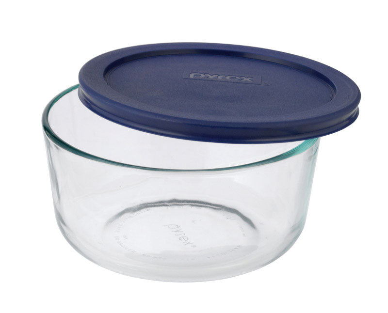 PYREX - Pyrex 6 in. Round Glass Dish with Lid Blue/Clear - Case of 4