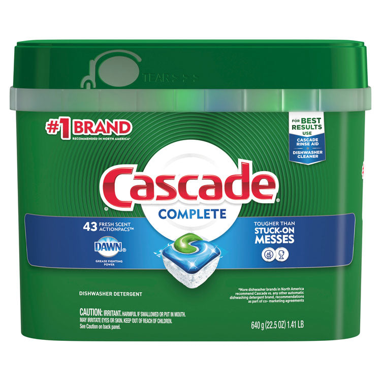 Cascade - ActionPacs, Fresh Scent, 22.5 oz Tub, 43/Tub, 6 Tubs/Carton (8551335)