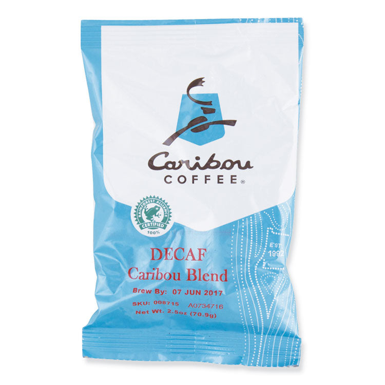 Caribou Coffee - Decaf Caribou Blend Coffee Fractional Packs, 2.5 oz, 18/Carton