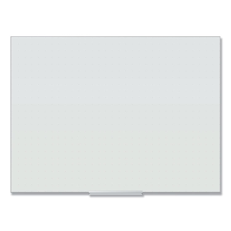 U Brands - Floating Glass Ghost Grid Dry Erase Board, 47 x 35, White