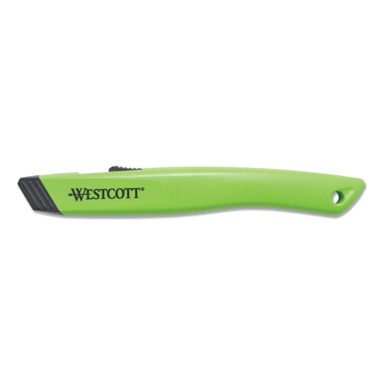 Westcott - Safety Ceramic Blade Box Cutter, 0.5" Blade, 5.5" Plastic Handle, Green