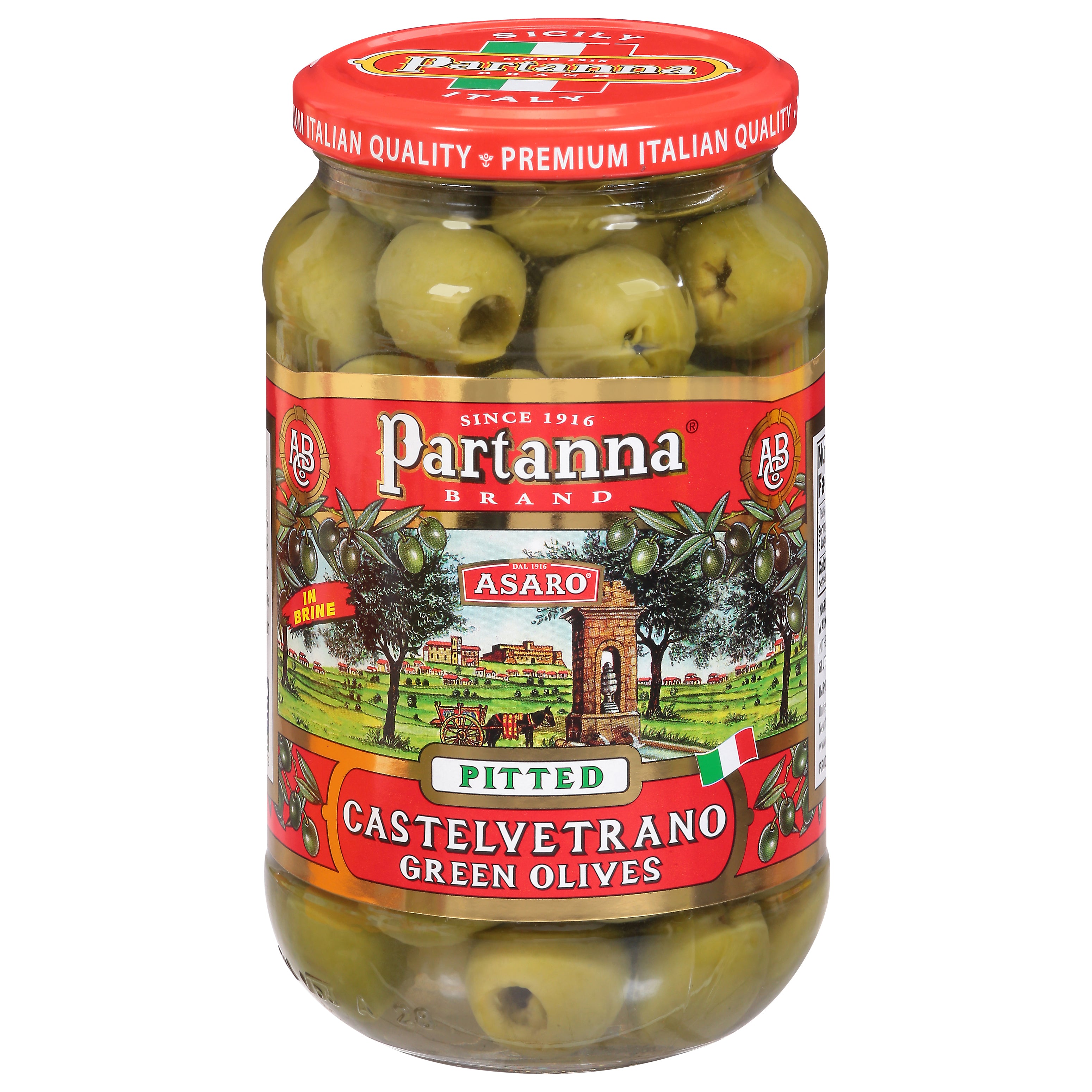 Partanna Castevetrano Pitted Green Olives 9 oz - Case of 6