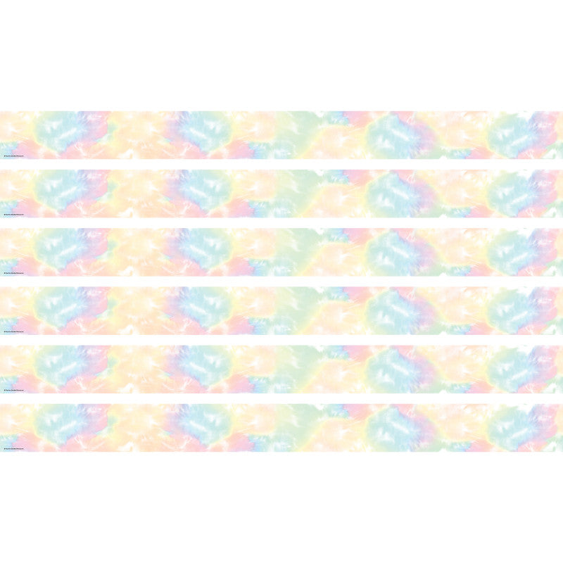TEACHER CREATED RESOURCES - Pastel Pop Tie-Dye Straight Border Trim, 35 Feet Per Pack, 6 Packs
