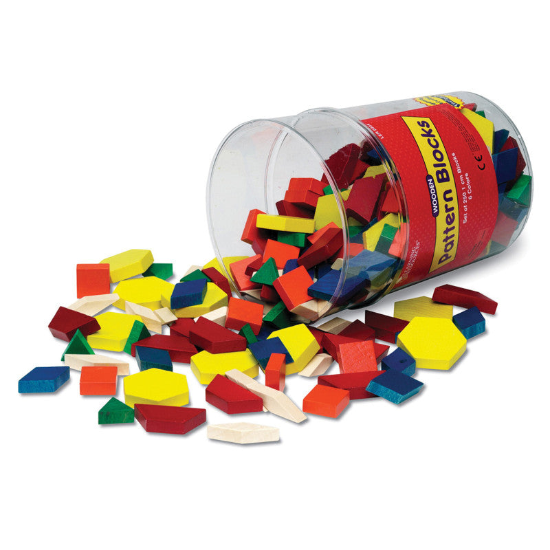 LEARNING RESOURCES - Pattern Blocks Wooden, 1cm, 250 Per Pack