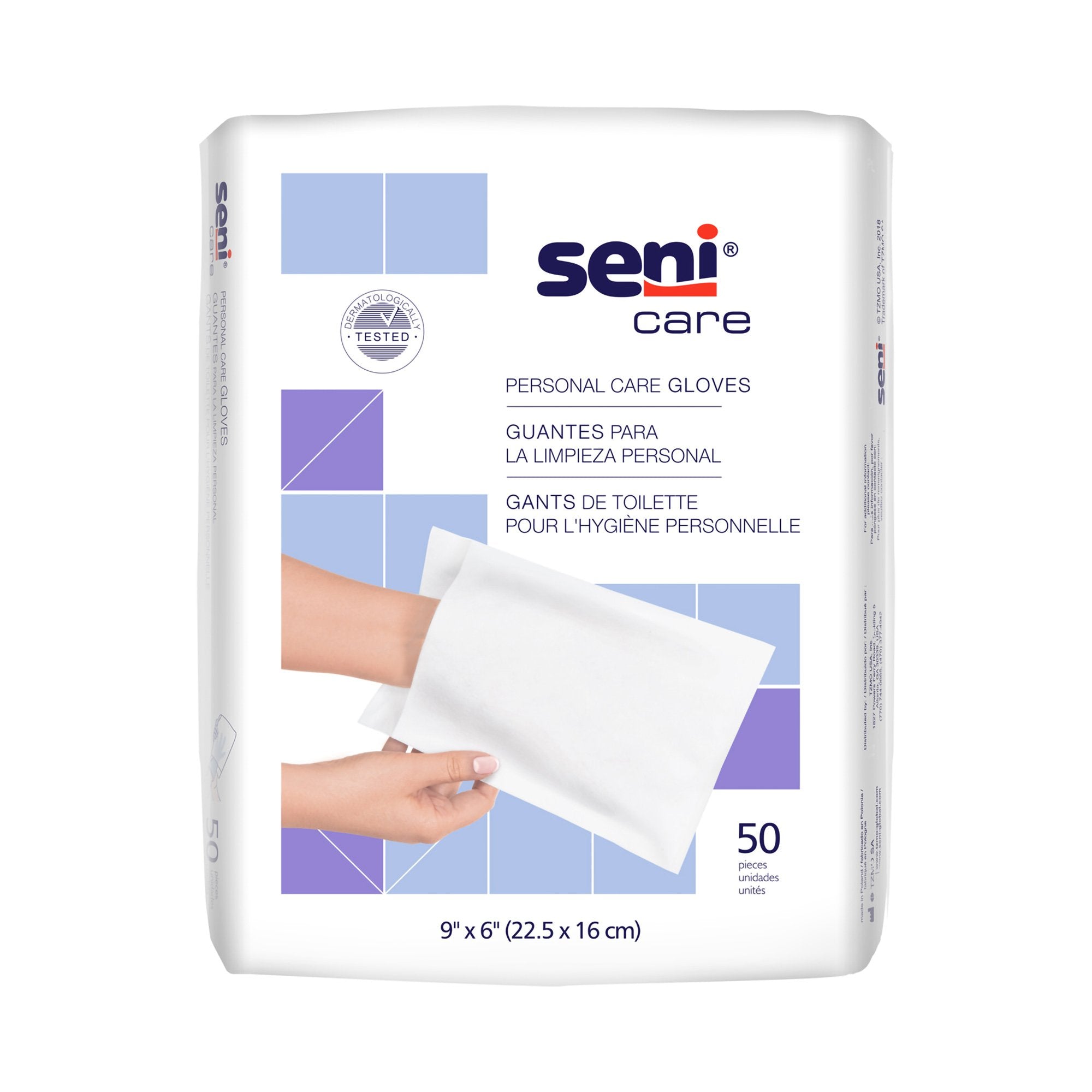 TZMO USA Inc - Wash Glove Seni Care 6 X 9 Inch White Disposable [50/PK]