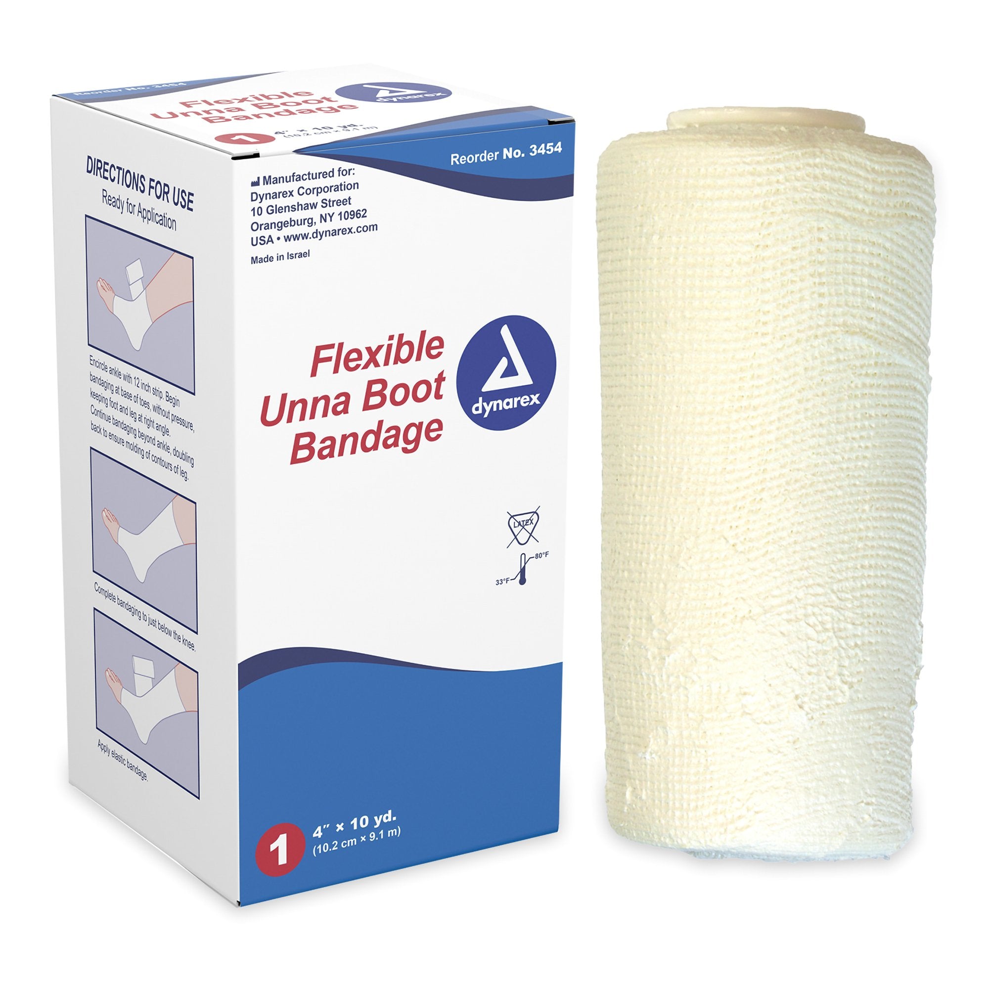 Dynarex - Unna Boot Dynarex® Zinc Oxide 4 Inch X 10 Yard [1/EA]
