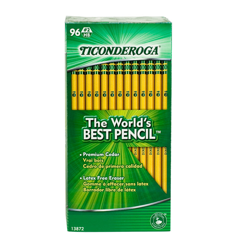 TICONDEROGA - No. 2 Pencils, Unsharpened, Pack of 96