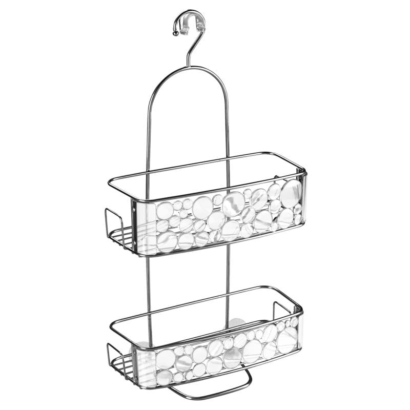 IDESIGN - iDesign Bubbli 21.75 in. H X 10.25 in. W X 5.5 in. L Clear/Silver Shower Caddy