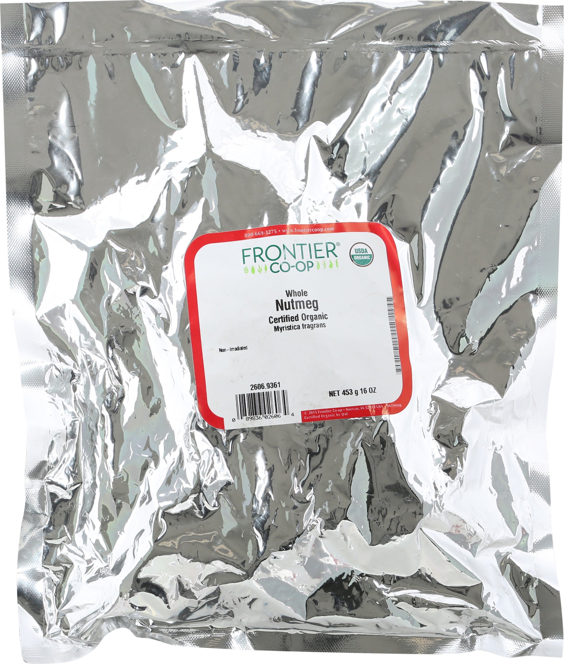 Frontier CO-OP Whole Nutmeg 16 oz - Case of 1