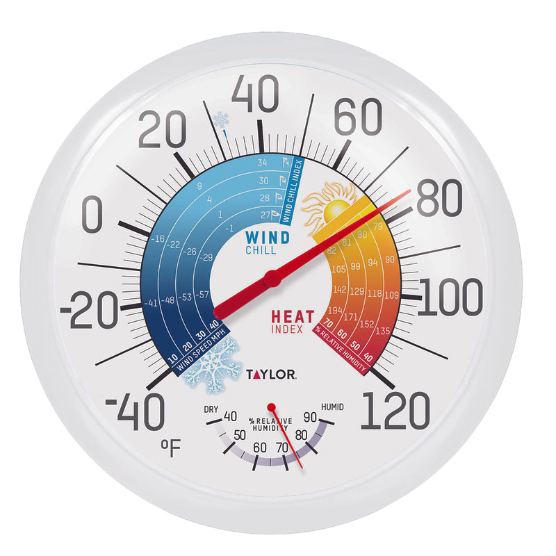 TAYLOR - Taylor Wind Chill and Heat Index Dial Thermometer Plastic Multicolored 13.25 in.
