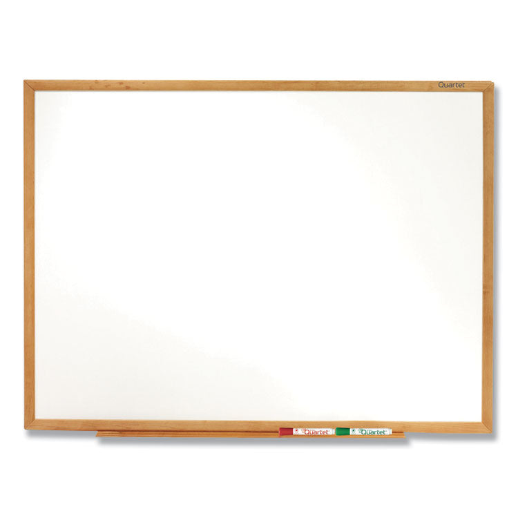 Quartet - Classic Series Total Erase Dry Erase Boards, 36 x 24, White Surface, Oak Fiberboard Frame