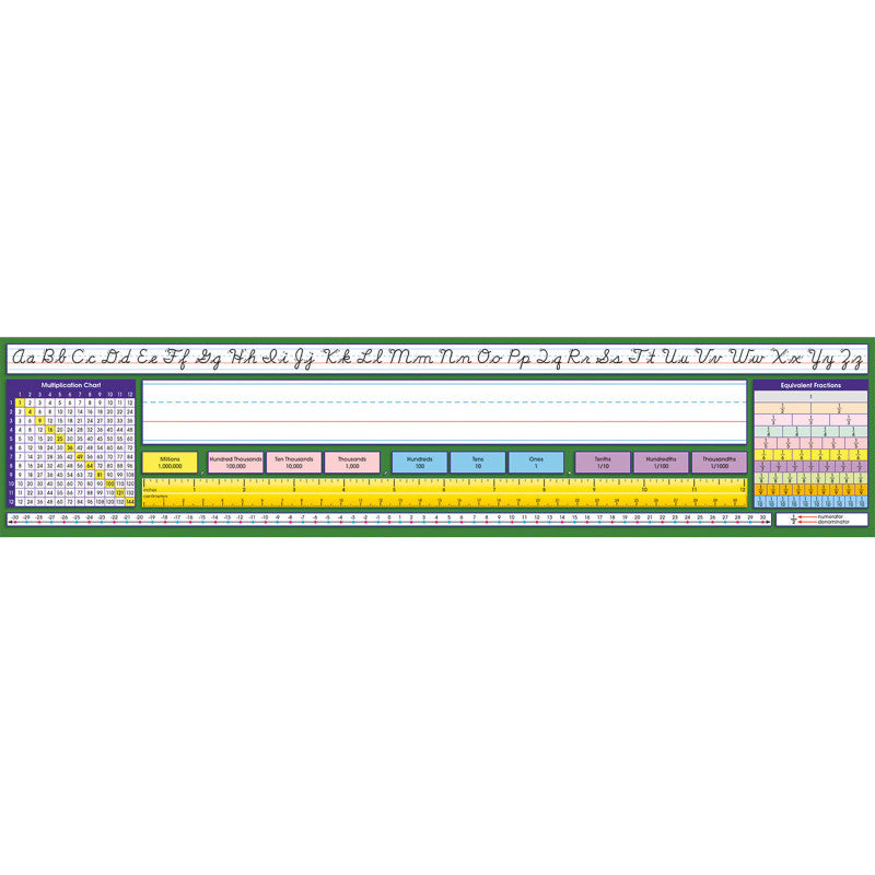NORTH STAR TEACHER RESOURCES - Adhesive Intermediate Contemporary Cursive Desk Plates, 17.5" x 4", Pack of 36