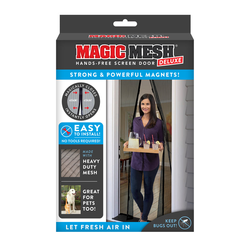 MAGIC MESH - Magic Mesh As Seen On TV 83 in. H X 39 in. W Black Mesh Hands-Free Magnetic Screen Door