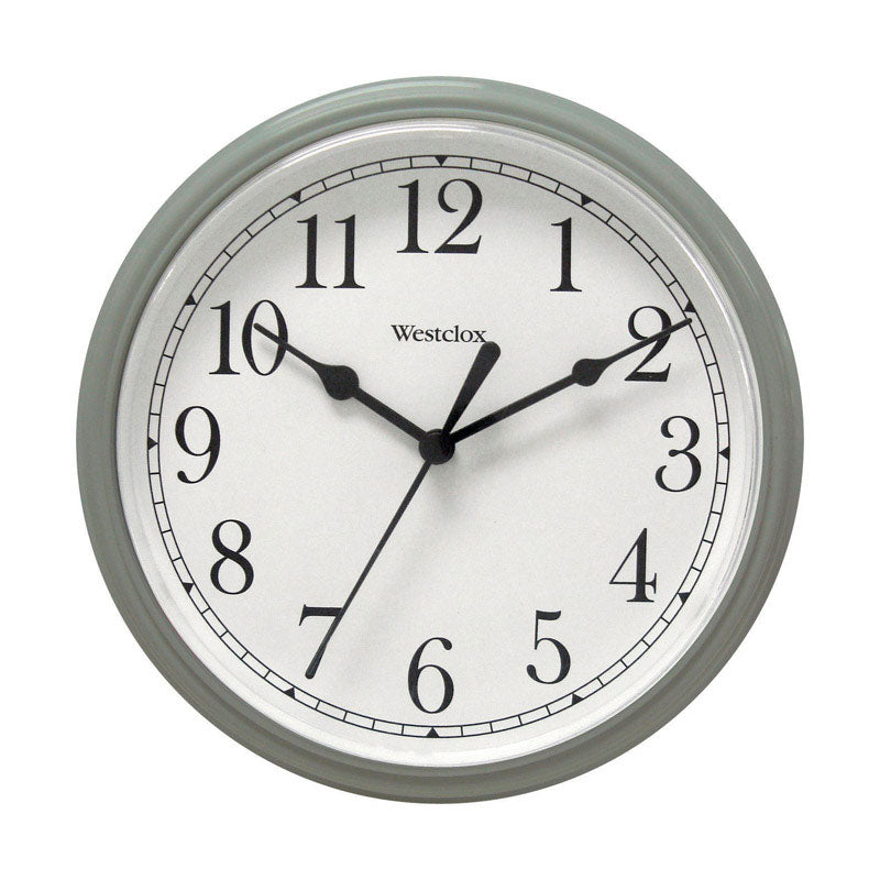WESTCLOX - Westclox 8.5 in. L X 8.5 in. W Indoor Classic Analog Wall Clock Glass/Plastic Silver