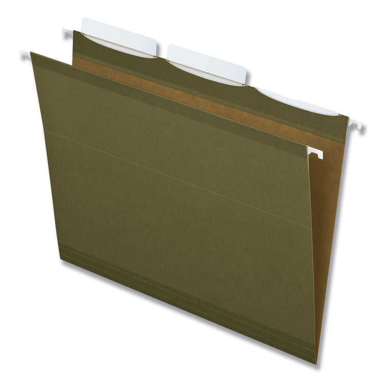 Pendaflex - Ready-Tab Reinforced Hanging File Folders, Letter Size, 1/3-Cut Tabs, Standard Green, 25/Box