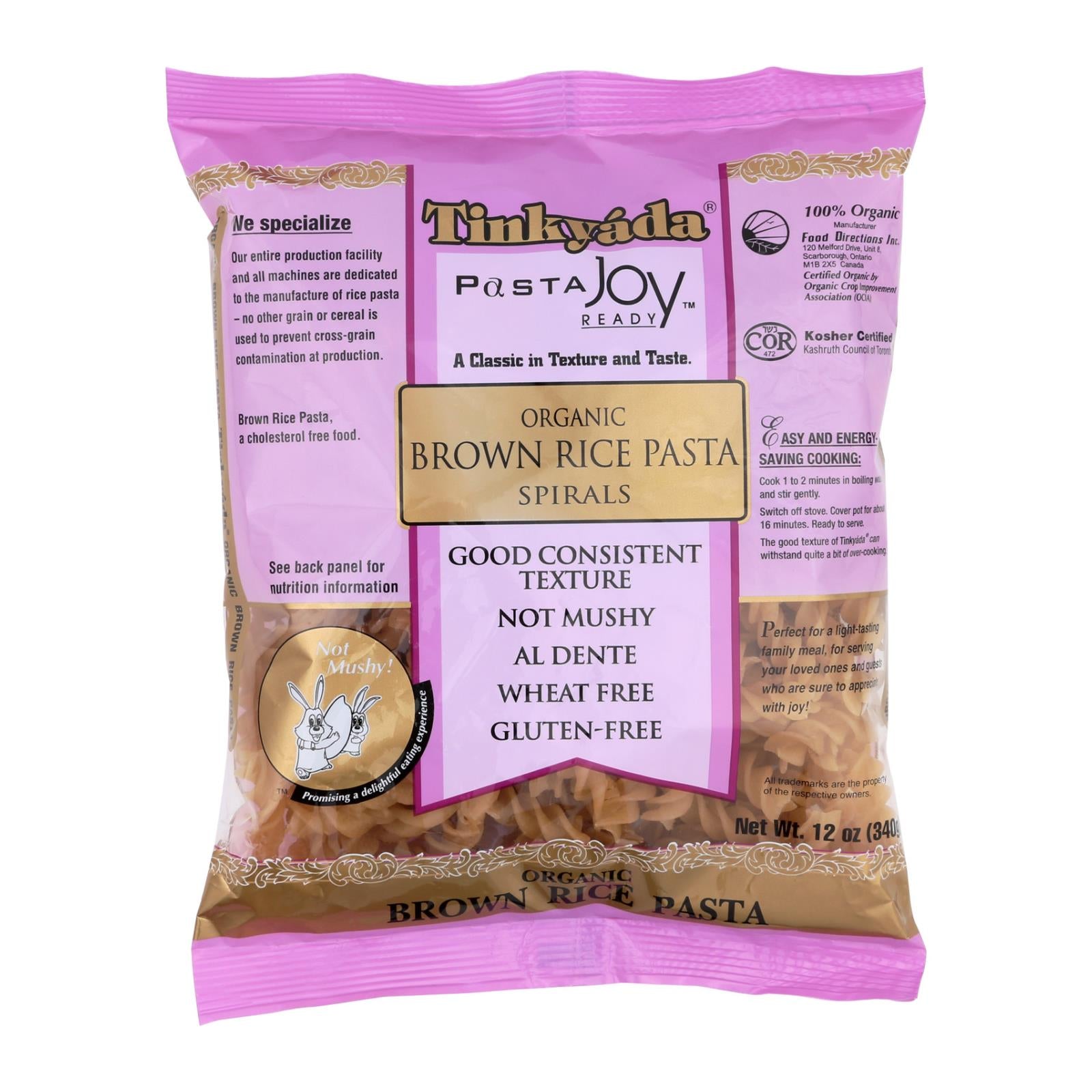 Tinkyada Brown Rice Pasta - Spiral - Case Of 12 - 12 Oz