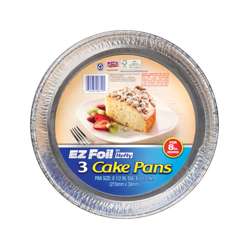 HEFTY - Hefty EZ Foil 8-1/2 in. W X 8-1/2 in. L Cake Pan 3 pc - Case of 12