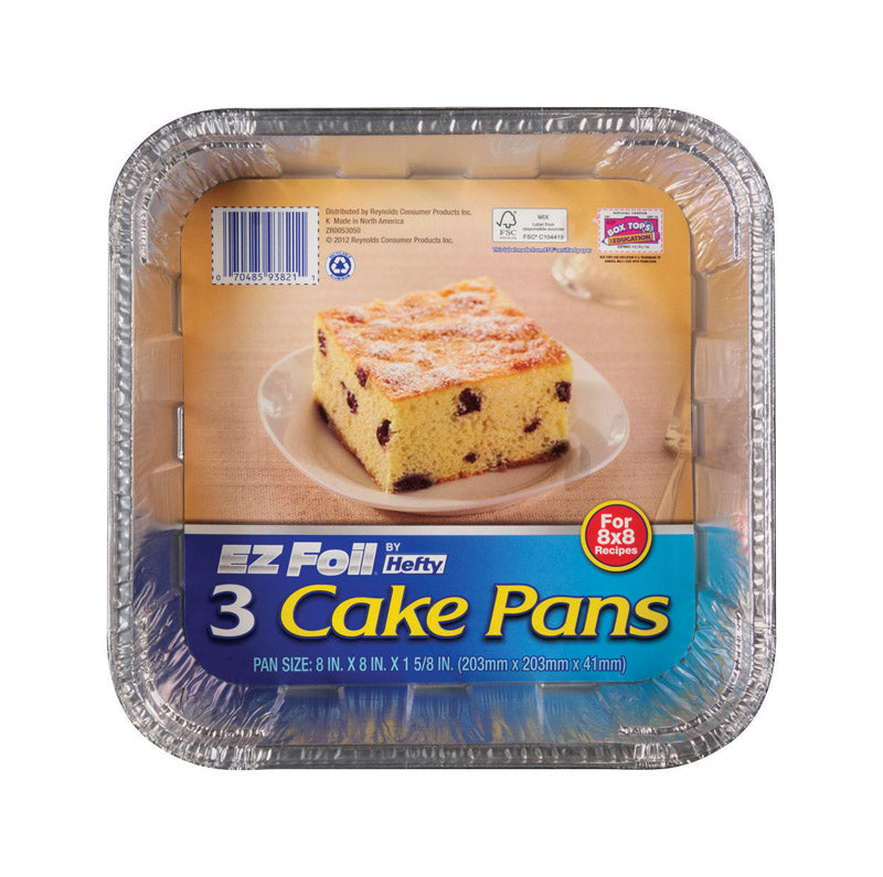 HEFTY - Hefty EZ Foil 8 in. W X 8 in. L Cake Pan 3 - Case of 12