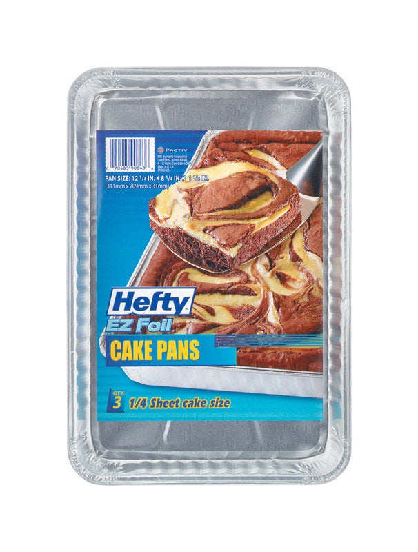 HEFTY - Hefty EZ Foil 8-1/4 in. W X 12-1/4 in. L Cake Pan 3 pc - Case of 12