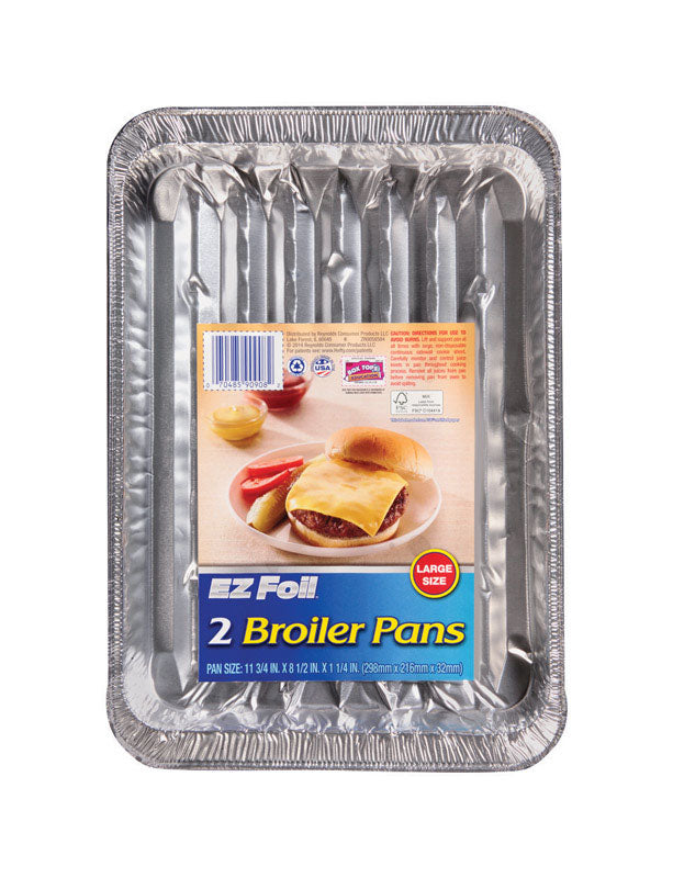 HEFTY - Hefty EZ Foil 8-1/2 in. W X 11-3/4 in. L Super Broiler Pan Silver 2 pk - Case of 12