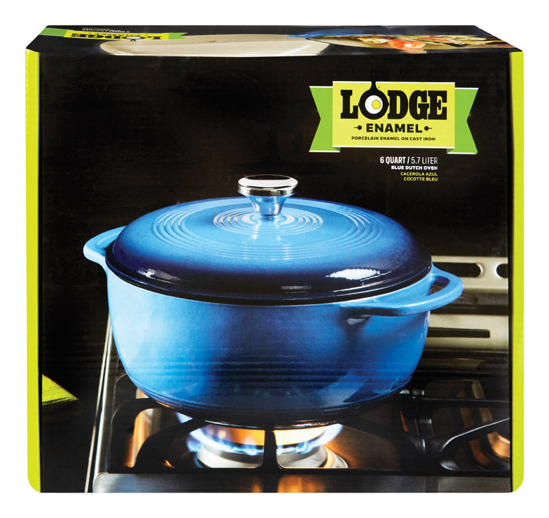 LODGE - Lodge Logic Cast Iron Dutch Oven 10.5 in. 6 qt Blue