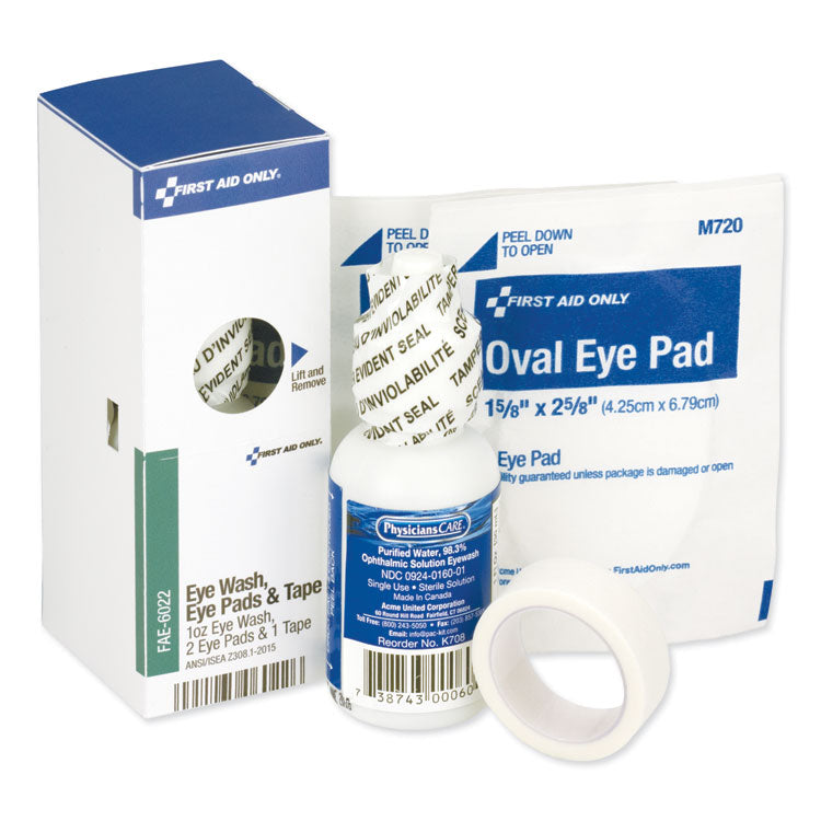 First Aid Only - SmartCompliance Eyewash Set with Eyepads and Adhesive Tape, 4 Pieces