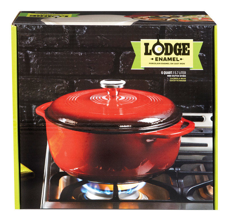 LODGE - Lodge Cast Iron Dutch Oven 10.5 in. 6 qt Red