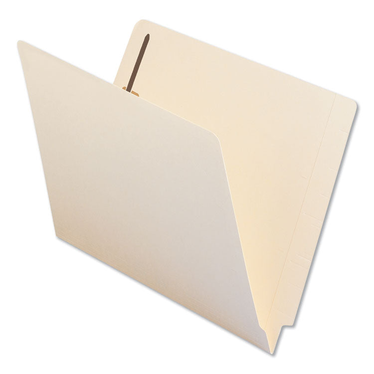 Universal - Reinforced End Tab Fastener Folders, 1 Fastener, Letter Size, Manila Exterior, 50/Box