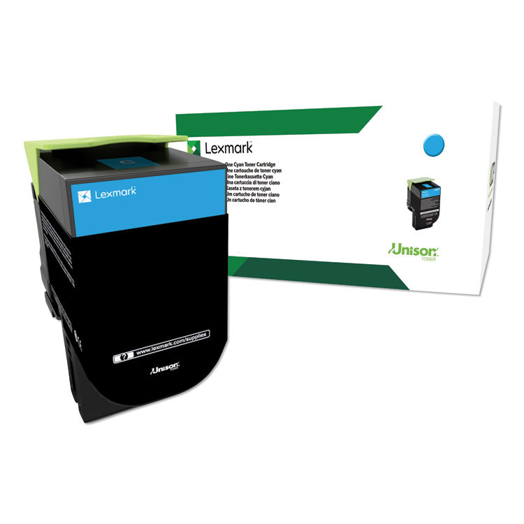 Lexmark - 80C1HC0 Return Program High-Yield Toner, 3,000 Page-Yield, Cyan