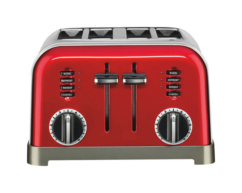 CUISINART - Cuisinart Stainless Steel Red 4 slot Toaster 7.4 in. H X 11.14 in. W X 10.67 in. D